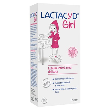 Lotiune intima ultra delicata pentru fete de la 3 ani Lactacyd Girl, 200ml Lotiune intima ultra delicata pentru fete de la 3 ani Lactacyd Girl, 200ml