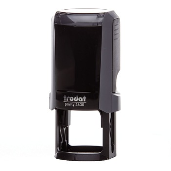 Stampila rotunda firma Trodat Printy 4630, tus albastru, diametru 30 mm, culoare gri inchis Stampila rotunda firma Trodat Printy 4630, tus albastru, diametru 30 mm, culoare gri inchis