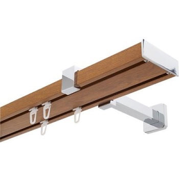 Galerie de aluminiu stejar auriu 2,40 m cu accesorii incluse Galerie de aluminiu stejar auriu 2,40 m cu accesorii incluse