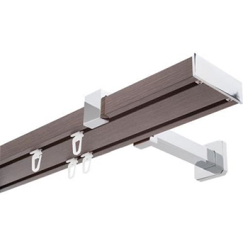 Galerie de aluminiu wenge 2,40 m cu accesorii incluse