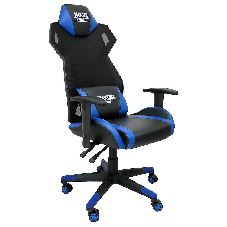 Zenga Gamer Szék, Ökobőr, Infini No.22, Feketekék Zenga Gamer Szék, Ökobőr, Infini No.22, Feketekék