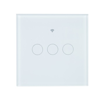 Intrerupator inteligent triplu cu touch PNI SafeHome PT303 WiFi, 10A, comanda prin internet, aplicatie de mobil Tuya Smart, integrare in scenarii si automatizari smart cu alte produse compatibile Tuya, Alexa si Google Assistant Intrerupator inteligent triplu cu touch PNI SafeHome PT303 WiFi, 10A, comanda prin internet, aplicatie de mobil Tuya Smart, integrare in scenarii si automatizari smart cu alte produse compatibile Tuya, Alexa si Google Assistant