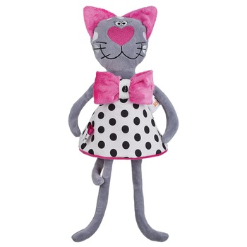 Jucarie de plus 35 cm Mini Junior Pisica 963, Multicolor Jucarie de plus 35 cm Mini Junior Pisica 963, Multicolor