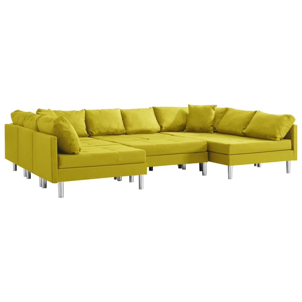 Canapea modulara vidaXL, Textil, 293,5 x 187 x 57 cm, Galben