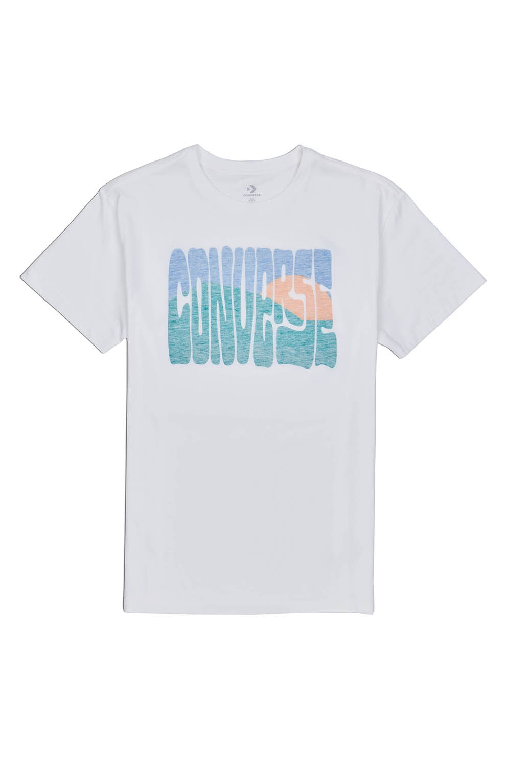 Converse, Tricou cu imprimeu logo Mountain, Alb, XS