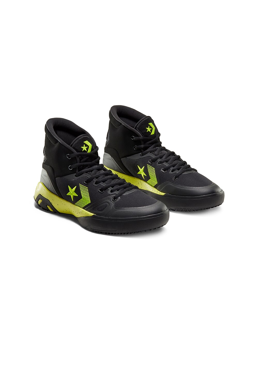 Converse, Pantofi sport high-top ERX G4, Negru/Verde neon, 12