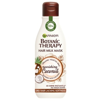 Masca de par Garnier Botanic Therapy Hair Milk Coconut pentru par uscat lipsit de suplete, 250ml Masca de par Garnier Botanic Therapy Hair Milk Coconut pentru par uscat lipsit de suplete, 250ml