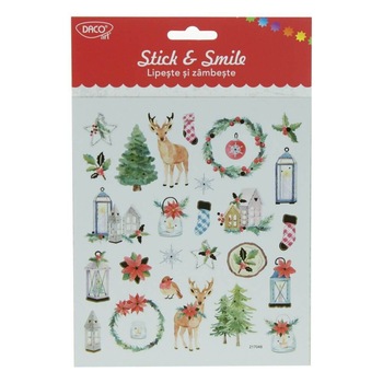 Abtibild DACO Lipeste si Zambeste Model Craciun, 26 Buc/Set, Multicolor Abtibild DACO Lipeste si Zambeste Model Craciun, 26 Buc/Set, Multicolor