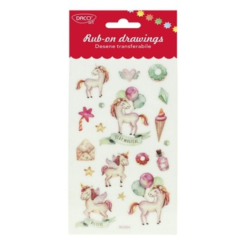 Abtibilduri DACO Transferabile, Model Unicorni, 18 Buc/Set, Multicolor Abtibilduri DACO Transferabile, Model Unicorni, 18 Buc/Set, Multicolor