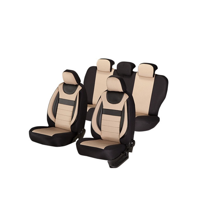 Huse scaune auto Golf 4 DYNAMIC BEJ ,Set 9 Bucati