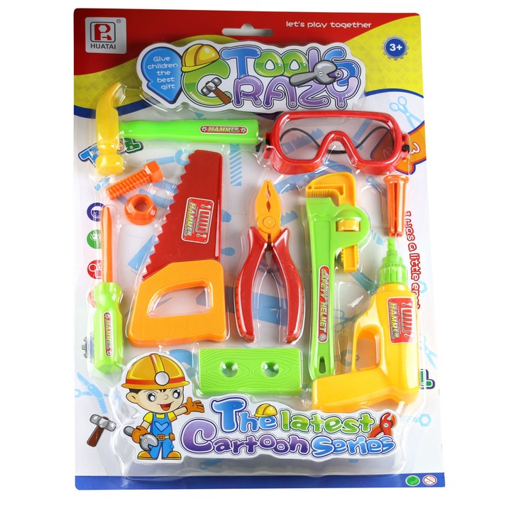Set scule OnemisFlot CrazyTools, plastic multicolor, 11 piese