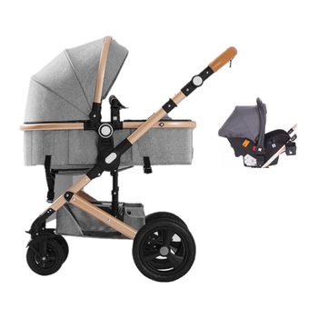 Carucior 3 in 1, Geanta de scutece, Suspensie pe roata, Bubu-Still Sun, Gri deschis/Negru Carucior 3 in 1, Geanta de scutece, Suspensie pe roata, Bubu-Still Sun, Gri deschis/Negru