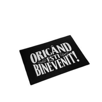 Covor cu mesaj, negru, 37 x 55 cm, oricand esti bine venit, Poem Design Covor cu mesaj, negru, 37 x 55 cm, oricand esti bine venit, Poem Design