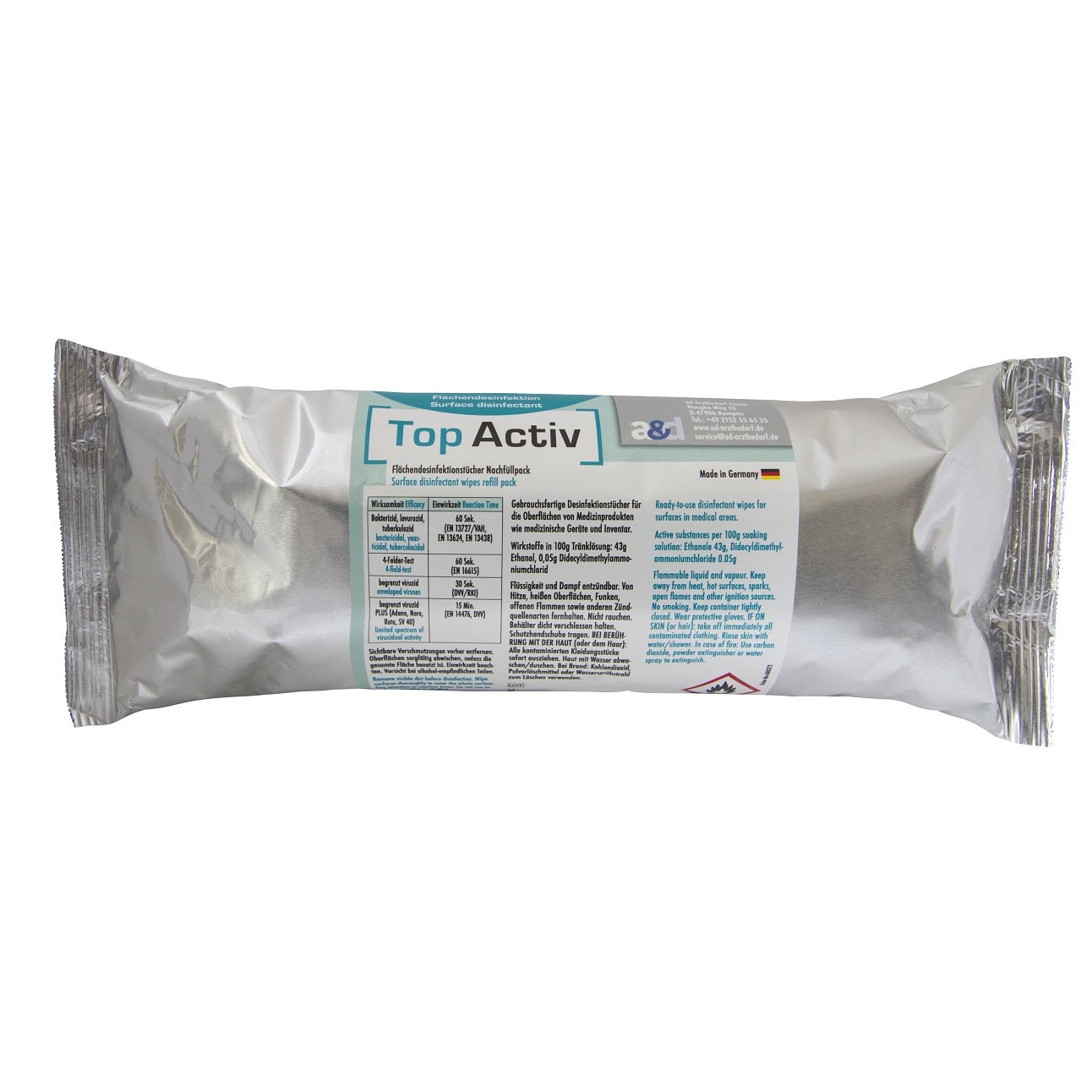 Servetele umede dezinfectant pentru suprafete, Topactiv 90 bucati