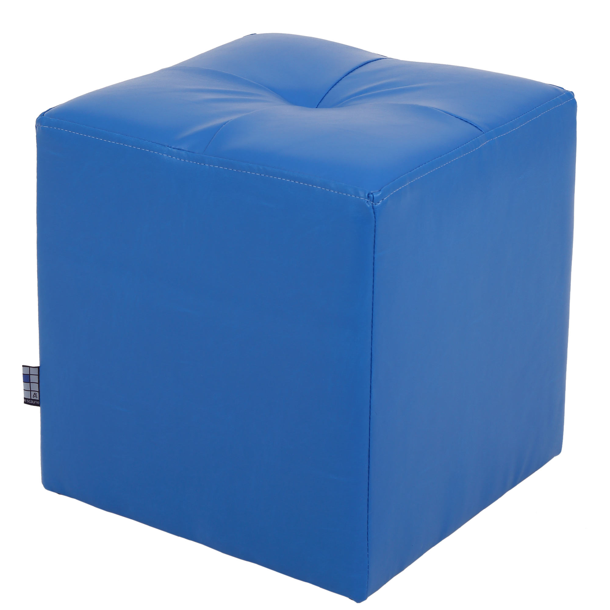 Taburet Cool, piele ecologica Albastru