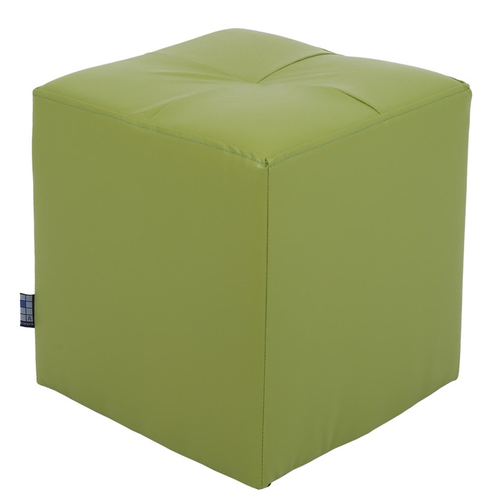 Taburet Cool, piele ecologica Verde