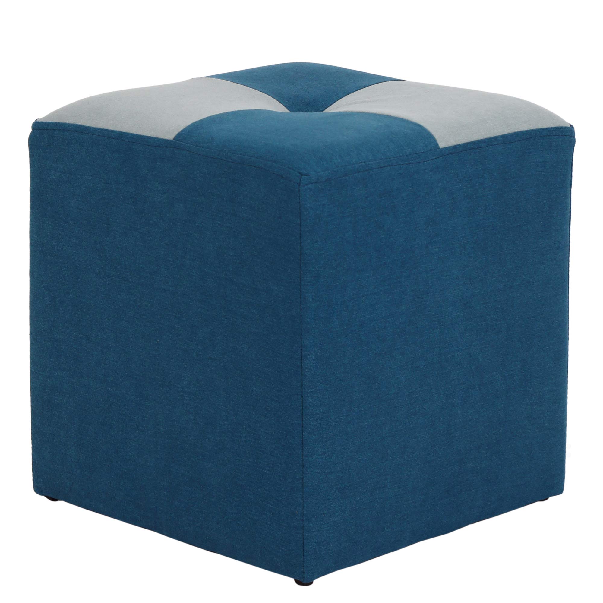 Taburet Cool bicolor, stofa D Turcoaz/Vernil