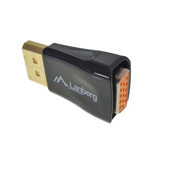 Adaptor video Lanberg 40863, cu conector VGA 15-pin mama la DisplayPort v.1.1 tata, Full HD 1080p la 60Hz, negru Adaptor video Lanberg 40863, cu conector VGA 15-pin mama la DisplayPort v.1.1 tata, Full HD 1080p la 60Hz, negru