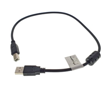 Cablu USB 2.0 pentru imprimanta, Lanberg 42865, lungime 50cm, cu miez de ferita, USB-A tata la USB-B tata, negru Cablu USB 2.0 pentru imprimanta, Lanberg 42865, lungime 50cm, cu miez de ferita, USB-A tata la USB-B tata, negru