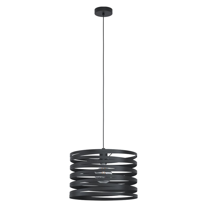 Pendul CREMELLA, EGLO, E27, 1x40W, otel, negru, 110 x 37 cm, inaltime reglabila