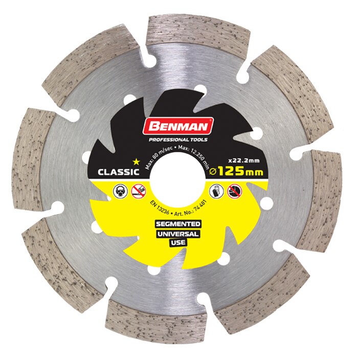 Disc diamantat universal segmentat, 125*2.4*10*22,23, Benman