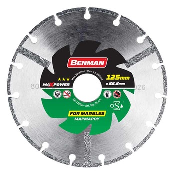 Disc diamantat pentru taiat marmura, Benman Maxpower, Ø 230 x 2mm x 22.23 mm Disc diamantat pentru taiat marmura, Benman Maxpower, Ø 230 x 2mm x 22.23 mm