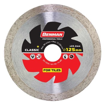 Disc diamantat continuu clasic 125x10x1.8x22.23mm, Benman Disc diamantat continuu clasic 125x10x1.8x22.23mm, Benman
