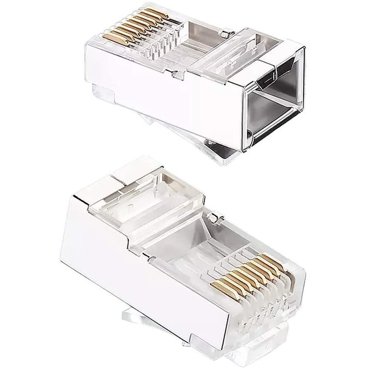 Комплект от 30 RJ45 LanKATT FTP мрежови щепсела, екраниран cat5e с 50 микрона златни издухани щифтове