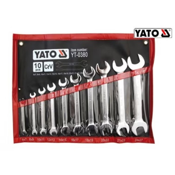 Yato villáskulcs készlet 10 részes 6-27 mm CrV