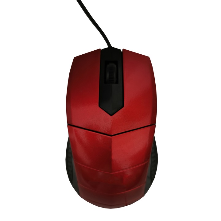 Mouse cu fir elSales ELS-811, 3 butoane, lungime cablu 1.5 m, universal, rosu