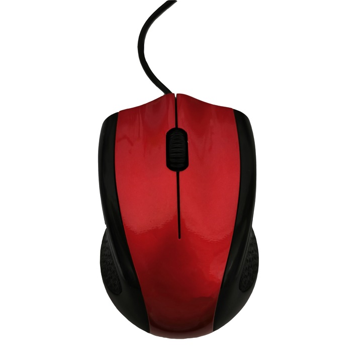 Mouse cu fir elSales ELS-039, 3 butoane, lungime cablu 1.5 m, universal, rosu
