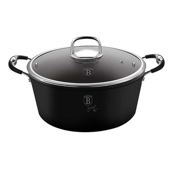 Oala cu capac 20 cm Berlinger Haus, Black Professional Line, BH-6122, Negru Oala cu capac 20 cm Berlinger Haus, Black Professional Line, BH-6122, Negru