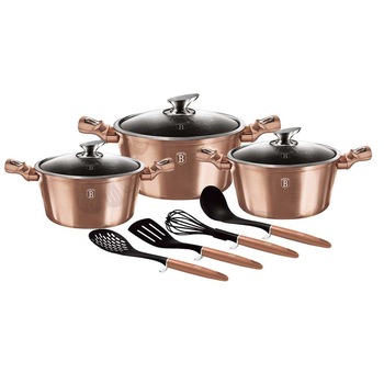 Set oale marmorate 10 piese Berlinger Haus, BH-6151, Roz auriu Set oale marmorate 10 piese Berlinger Haus, BH-6151, Roz auriu