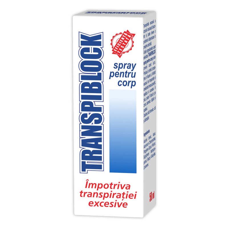 Spray, Transpiblock, Impotriva Transpiratiei Excesive, 50 ml