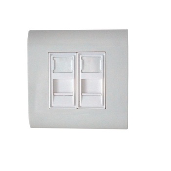 Priza dubla voce/date cat6 LanKATT neecranata 2 x RJ45 - 80x80, UTP, modulara, echipata, montaj ingropat - sub tencuiala Priza dubla voce/date cat6 LanKATT neecranata 2 x RJ45 - 80x80, UTP, modulara, echipata, montaj ingropat - sub tencuiala