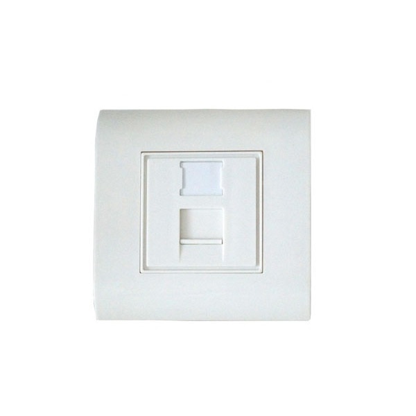 Priza simpla voce/date cat6 LanKATT neecranata 1 x RJ45 - 80x80, UTP, modulara, echipata, montaj ingropat - sub tencuiala