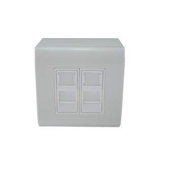 Priza dubla voce/date cat6 LanKATT ecranata 2 x RJ45 - 80x80, FTP, modulara, echipata, montaj aparent - Gigabit Priza dubla voce/date cat6 LanKATT ecranata 2 x RJ45 - 80x80, FTP, modulara, echipata, montaj aparent - Gigabit