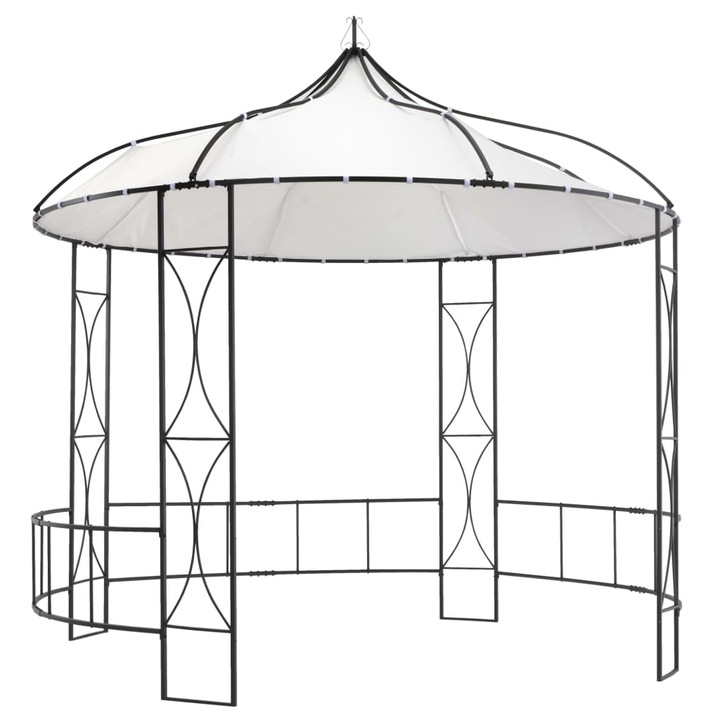 Pavilion vidaXL, alb, 300 x 290 cm, rotund, 20.55 kg
