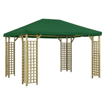 Pavilion de gradina, vidaXL, Tesatura,4 x 3 x 3 m, Verde Pavilion de gradina, vidaXL, Tesatura,4 x 3 x 3 m, Verde
