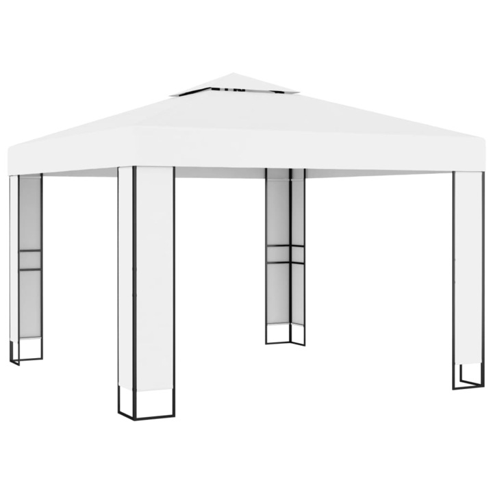 Pavilion cu acoperis dublu vidaXL, alb, 3 x 3 m, 23.24 kg