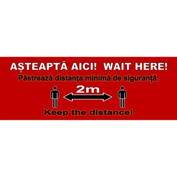 Set de 2 indicatoare - Asteapta aici! Wait here! (A3) Set de 2 indicatoare - Asteapta aici! Wait here! (A3)