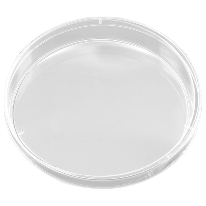 Cutii petri, 1 compartiment, 90 x 15mm, capac cu ventilatie prin 3 orificii, din polistiren cu transparenta ridicata, sterile, 10 buc/set