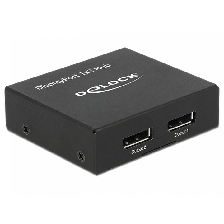 Splitter DeLock, DisplayPort 1.2 Splitter 1 x DisplayPort in - 2 x DisplayPort out 4K