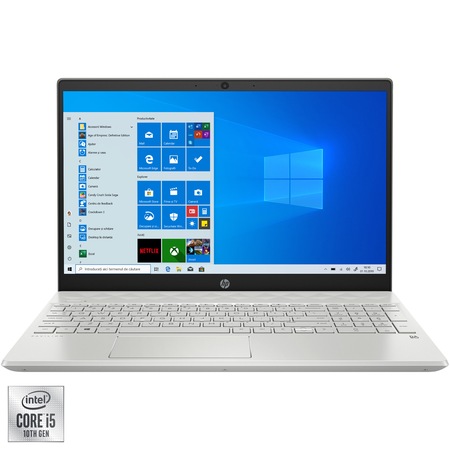 Laptop HP Pavilion 15-cs3018nq cu procesor Intel® Core™ i5-1035G1 pana la 3.60 GHz, 15.6", Full HD, 8GB, 256GB SSD, Intel® UHD Graphics, Windows 10 Home, Mineral Silver