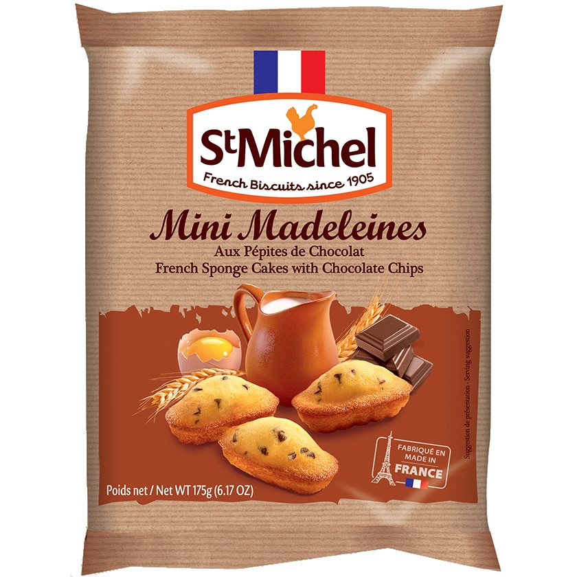Mini madeleines cu pepite de ciocolata St Michel, 175g