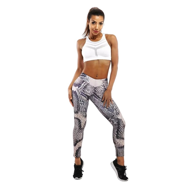 Colanti Fitness, Yoga, Aerobic, Jogging, Style4Cosy, M size, Talie medie, Grey Snake, 38-40 EU