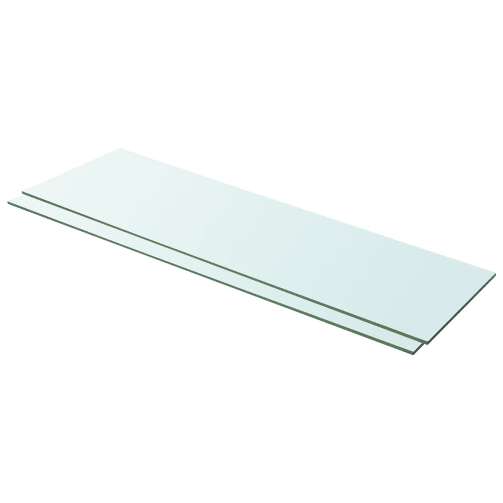 Set de 2 rafturi de sticla, vidaXL, 100 x 30 cm, Transparent