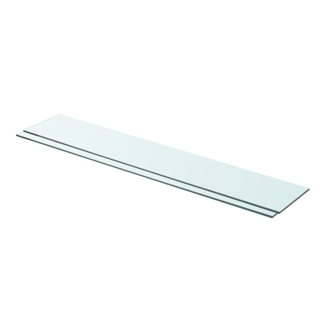 Set de 2 rafturi de sticla, vidaXL, 90 x 15 cm, Transparent