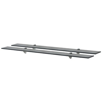 Set de 2 rafturi suspendate, vidaXL, Sticla, 100 x 20 cm, Negru Set de 2 rafturi suspendate, vidaXL, Sticla, 100 x 20 cm, Negru