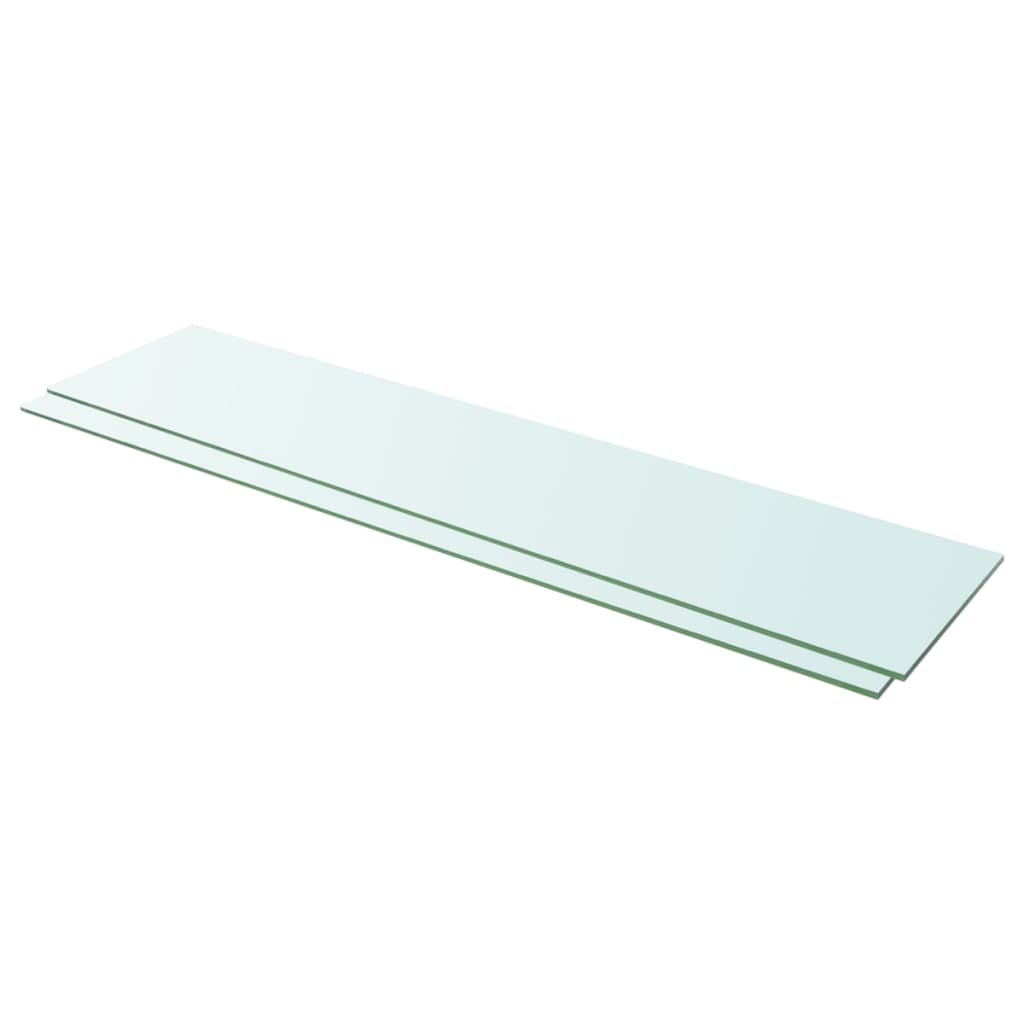 Set de 2 rafturi de sticla, vidaXL, 110 x 25 cm, Transparent